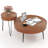 Farmhouse Round Coffee Table Set Of 2 End Table  For Living Room