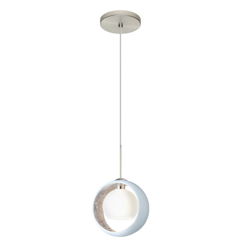 Luminaire suspendu géométrique 1 lumières simple Speidel, Feuille d’argent, Nickel satiné