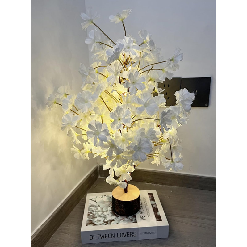 Blossom Tree With 49 Leds, Prelit Little Fake Tree Indoor With Timer