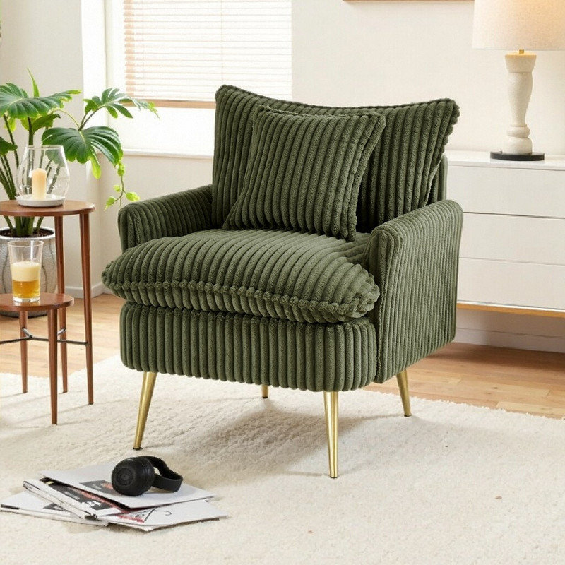 30.3 Inch Single Seater Sofa Chair Plush Corduroy Living Room Accent Furniture With Solid Wood Frame
Single Seater Sofa Chair 30.3 Inch Ergonomic Corduroy Accent Chair For Living Room Or Office