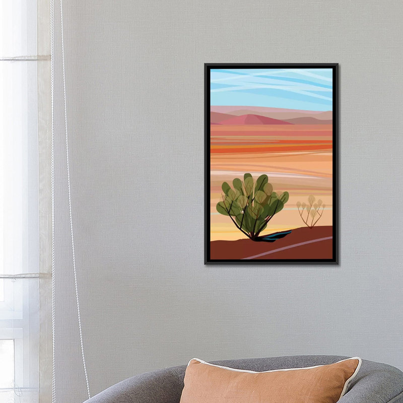 «Mojave Desert Vertical», impression sur toile, H 26 po x l 18 po x P 1,5 po, Toile avec cadre noir, Pas de tapis