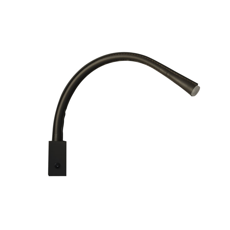 Flexiled Ap Leather with Switch 1-Light Spotlight, Black, 23.6"H x 4"W x 2"D, Satin Bronze