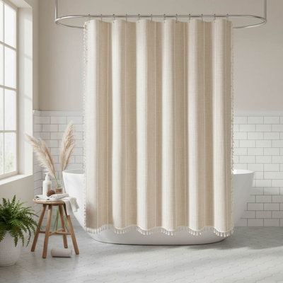 Boho Farmhouse Tassel Shower Curtain