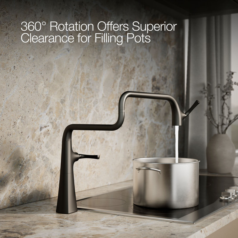 Graze Deck-Mount Pot Filler Faucet, Matte Black
