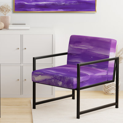 Out To Sea - Fauteuil d'appoint rembourré nautique et mauve de plage