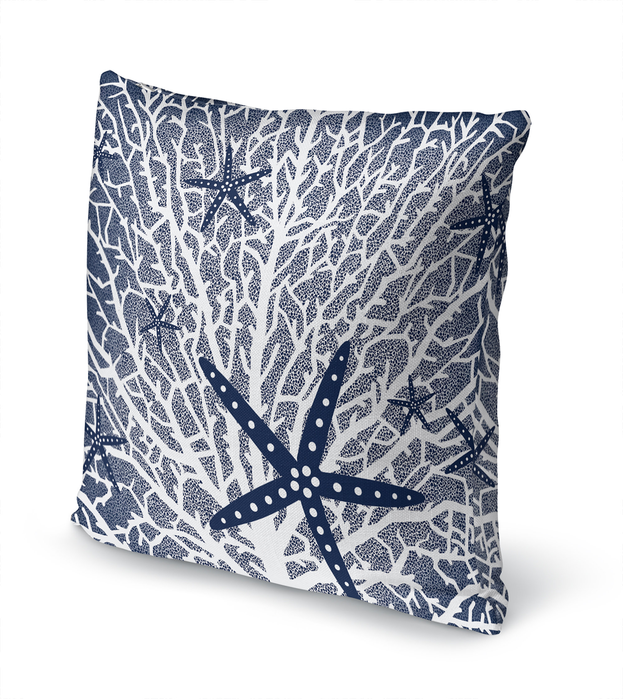 The Blue and Navy Reef Extra Long Lumbar Throw Pillow