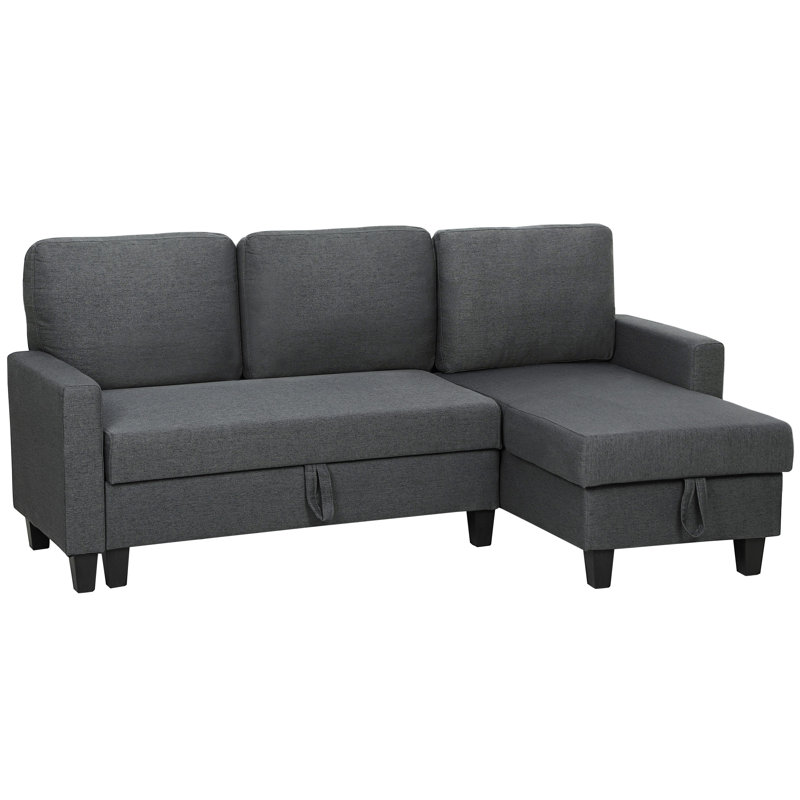 3 Seater Sofa Bed, Charcoal Grey
