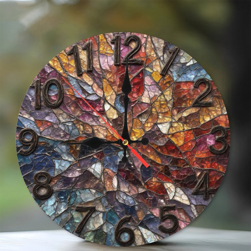 Horloge vitrail avec chiffres