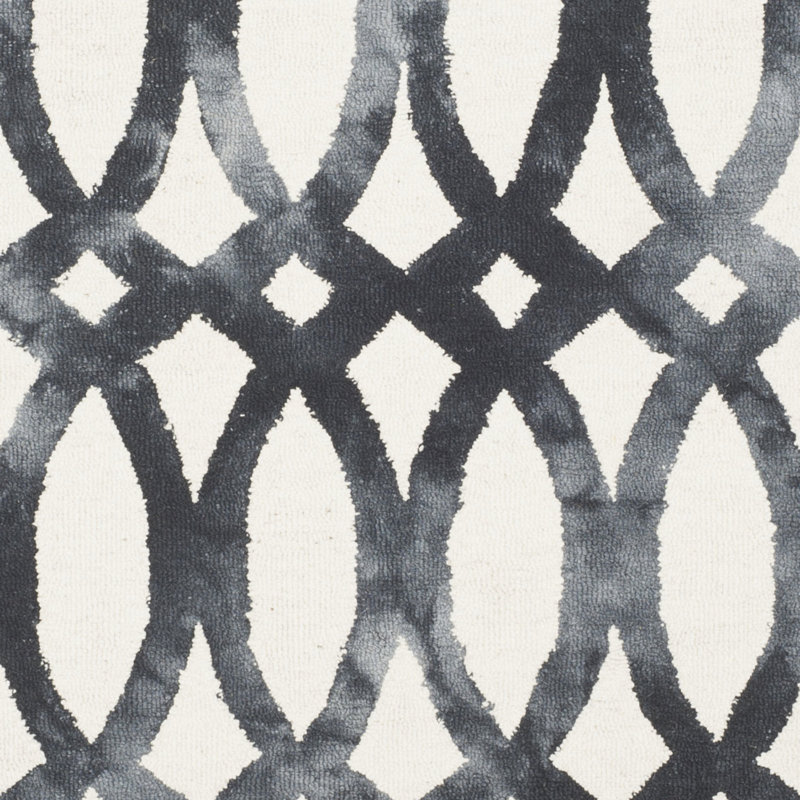 Tapis géométrique en laine / coton touffeté à la main Amekia, Rectangle 11 pi x 15 pi