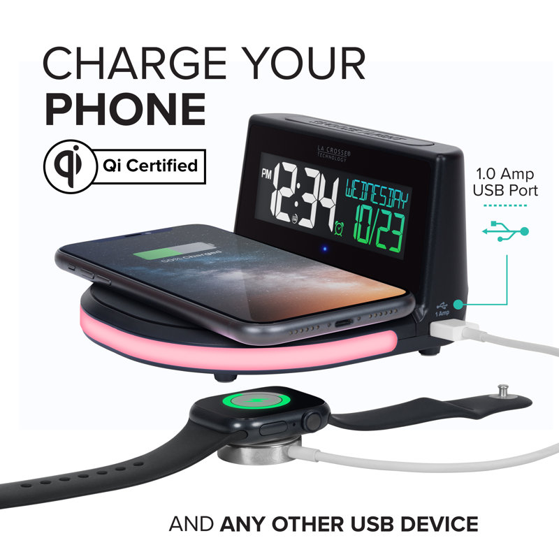 Electric Tabletop Clock in Black with Alarm