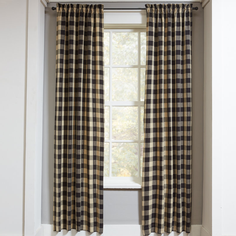 Codie-Leigh Cotton Room Darkening Curtain Pair, Black