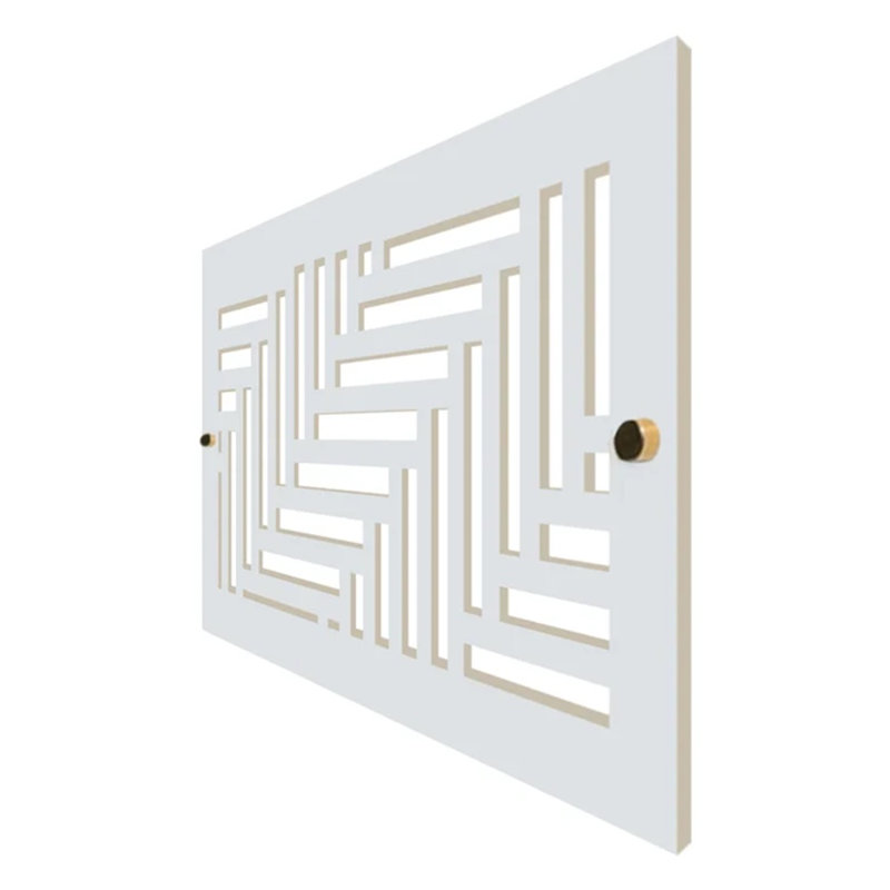 Registres de mur et de plafond Stellar Air White avec vis en laiton - 8 x 10 (ouverture de conduit) 10 x 12 taille totale - Élévation