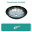 Lavabo vasque en verre trempé avec bonde escamotable, meuble-lavabo de salle de bain ovale en verre trempé (sans robinet)