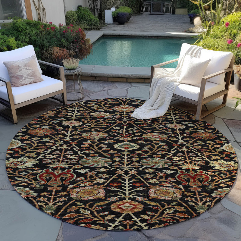 Tapis noir intérieur / extérieur Muse , 8 pi x 8 pi