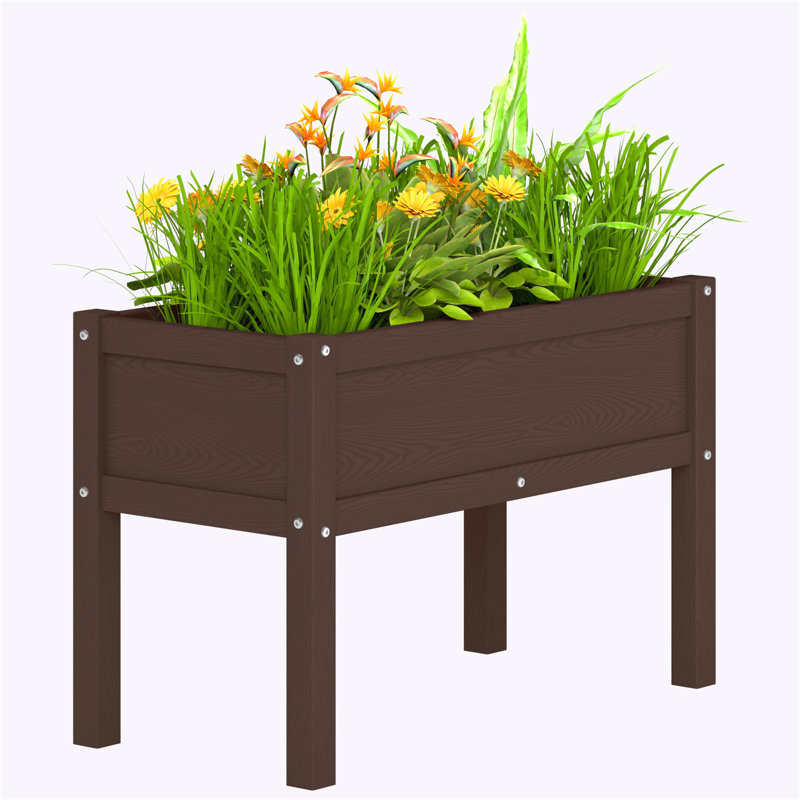 Lit de jardin surélevé surélevé avec pattes pour légumes, fleurs et herbes, Brown