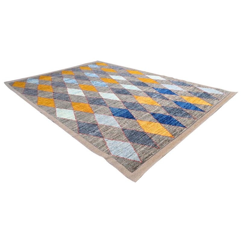 Moroccan Collection, Transitional One-of-a-Kind Rectangle 8' X 11'4" Hand Knotted Area Rug