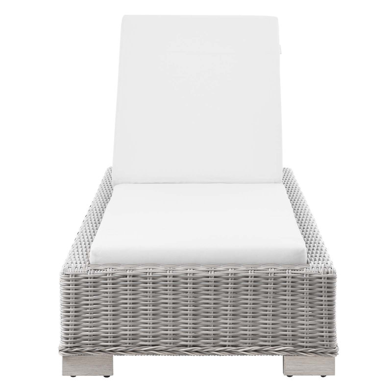 Chaise longue d'extérieur en rotin Modway Conway, Blanc