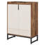 Rangement à chaussures à 5 niveaux pour vestibule - Armoire brune et blanche 29,52 po avec portes, conception anti-poussière pour la maison-1110145095