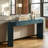Elegant Oval Console Table With Fluted Details & Storage Drawers For Entryway-1720262618