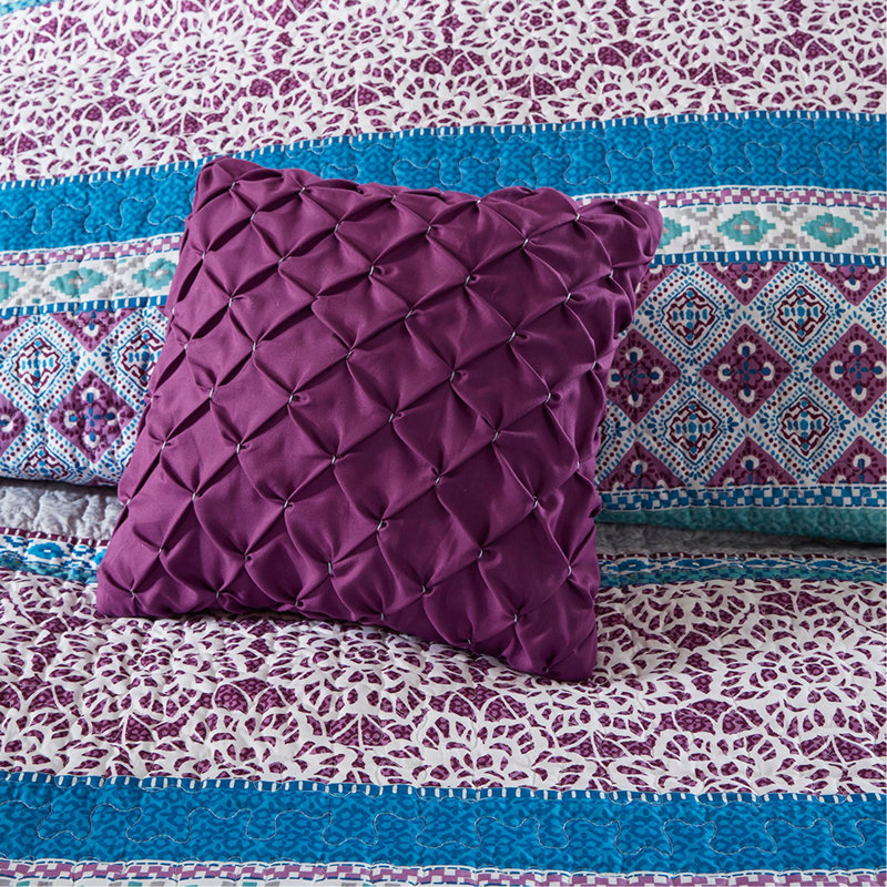 Ensemble de courtepointe réversible avec coussins décoratifs, Courtepointe double / grand et 4 pièces suppléme