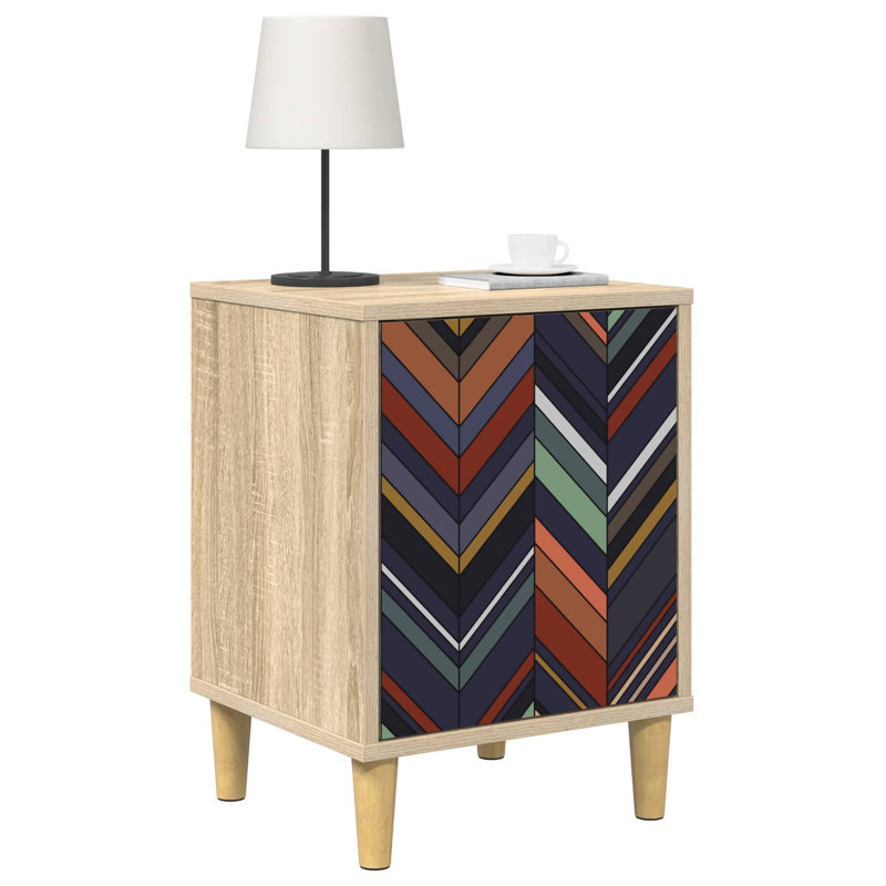 36cm W Engineered Wood Bedside Table