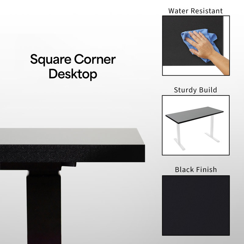 Bureau en coin VIVO Electric 95 po x 55 po, série 404B, H 28,7 po x l 94,4 po x P 54,3 po, Noir