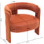 Fauteuil d'appoint orange moderne avec velours lisse, pieds réglables, structure pour le confort de la chambre à coucher, capacité de 300 livres,