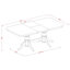Ensemble de 7 pièces comprenant une table rectangulaire en bois avec feuille papillon et 6 chaises en lin, brun selle