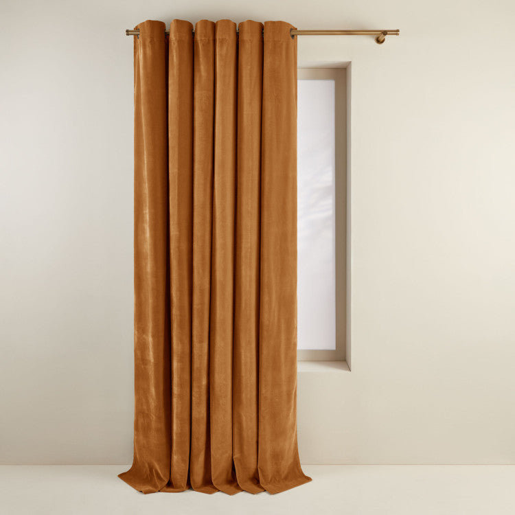 Dario Room Darkening Curtain Single Panel, 137 x 280cm, Brown