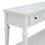 Console de style rétro classique avec trois tiroirs supérieurs et une tablette inférieure de style ouvert, facile à assembler (blanc antique)-1285061531-1285061532-1285061534