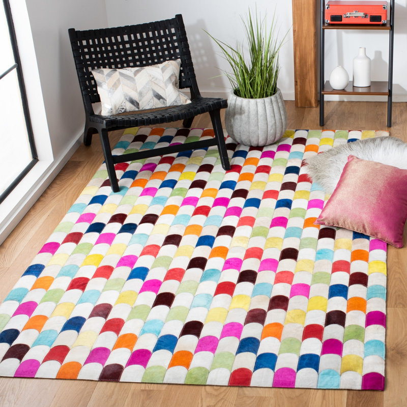 Tapis mauve / beige / bleu Racette, Rectangle de 5 pi x 8 pi