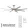 Roboto XL Indoor/Outdoor 8-Blade Smart Ceiling Fan 70" with 3000 LED Light Kit and Remote Control, Works With Alexa and iOS or Android App