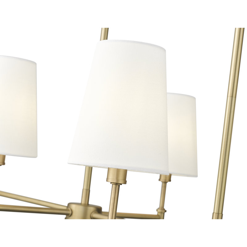 Lustre à 6 lumières de 48 po de large Heise, Laiton rétro