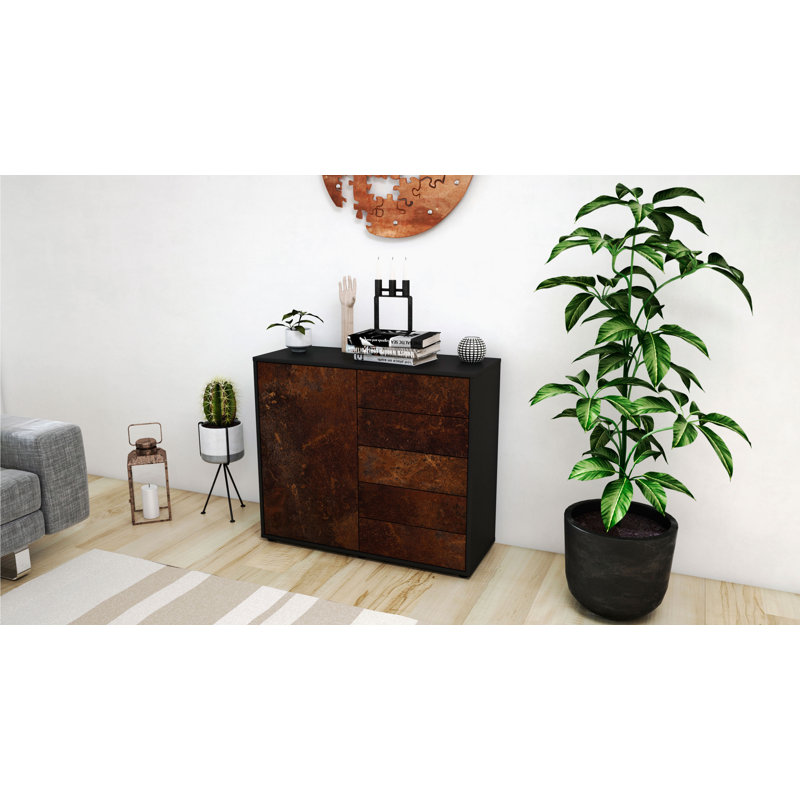 Presidio 92cm Sideboard, Anthracite/Rust