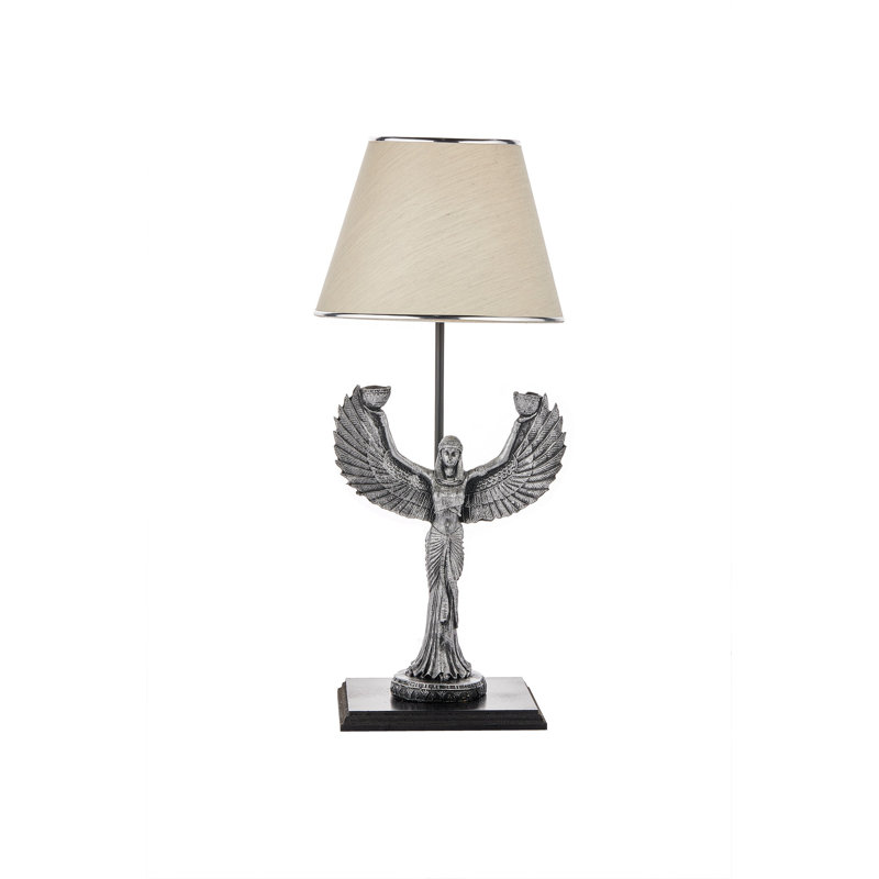Lampe de table, gris, Blanc