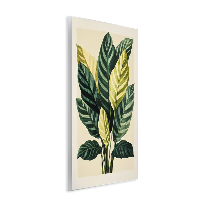 Plaque murale branches tropicales feuilles vertes, design par Petal Prints Design, H 19 po x l 13 po