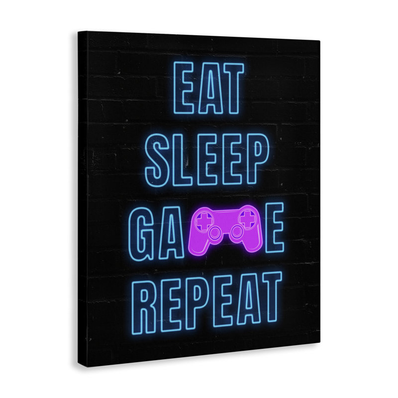 Art mural Neon Gamer Lifestyle par Nina Blue, H 48 po x l 36 po