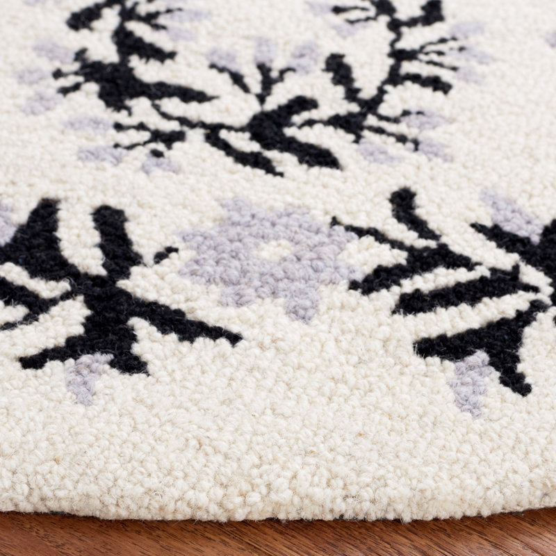 Empire Hand Tufted Indian Wool Floral Rug, Round 6'