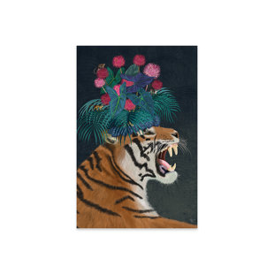 Buy Traditional Stylish Glass Bengals, Red Flowers Print