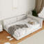 Lit plateforme tapissier grand avec ports USB