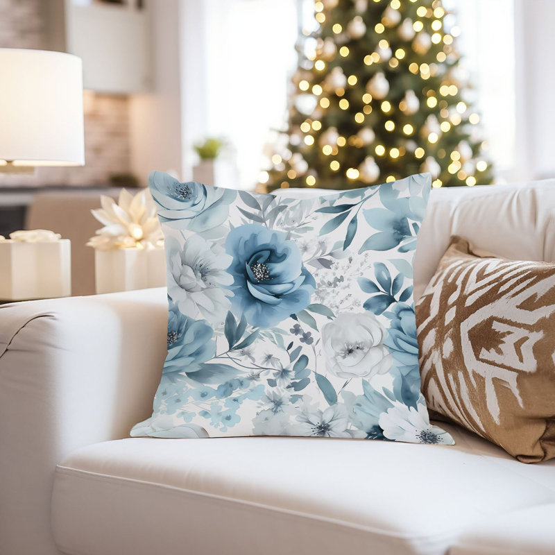 Floral Blue Flowers Pattern Flower I, 16"H x 16"W