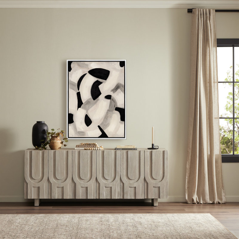Totem Painting by Jess Engle, Rustic Walnut Framed, 32" H x 24" W