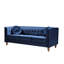 Canapé Chesterfield classique en velours froissé, accoudoirs carrés, structure en bois massif et capitonnage profond pour une décoration de salon élégante.-1024199431