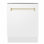 ZLINE Autograph 24 in. Tallac Dishwasher Auto Door Open, 51dBa, White Matte Panel, Gold Handle
