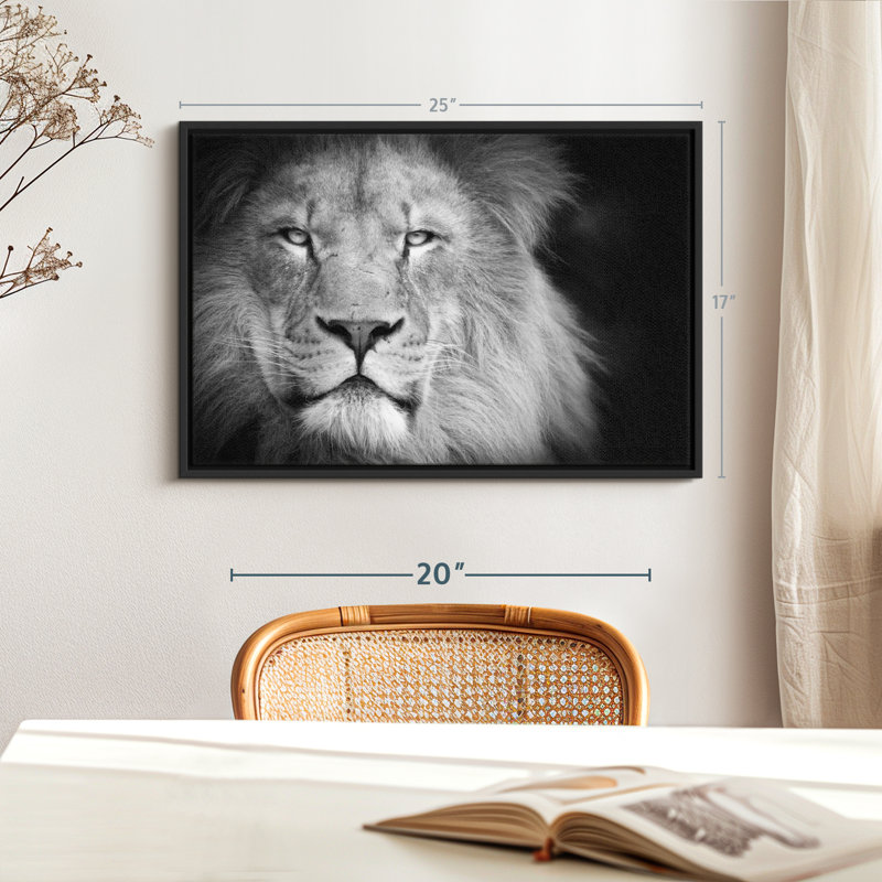 Portrait de lion, reproduction sur toile, H 25 po x l 17 po