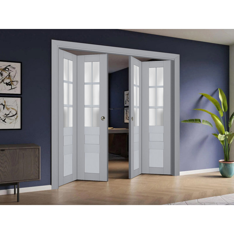 Dalle de porte standard en bois manufacturé massif Veregio, 18 po x 96 po, Gris