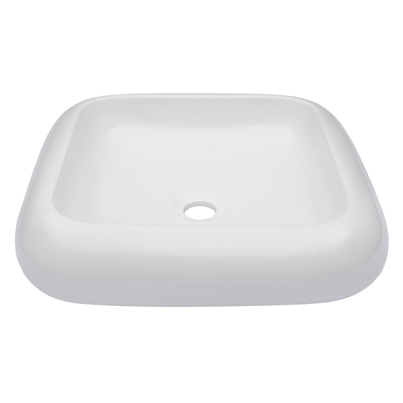 Novatto 18.5'' White Ceramic Square Bathroom Sink