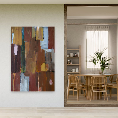 "Earthy Color Blocks", art mural minimaliste contemporain abstrait