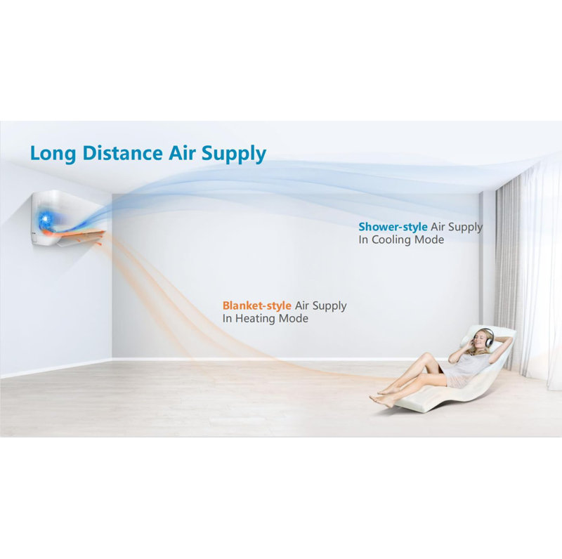 ApooDr 12,000 BTU White Ductless Mini Split AC with Heat Pump