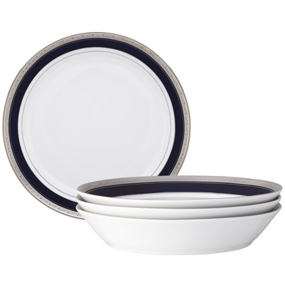 Ensemble de 4 bols coupés Noritake Crestwood Cobalt Platinum, 9,75 po, 43 oz